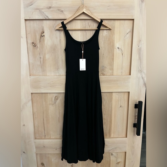 NWOT! Quince Women's Tencel Jersey Fit & Flare Dress Navy, SMALL. - Picture 2 of 8